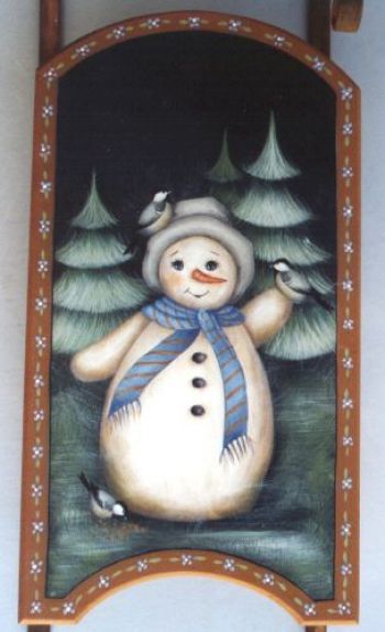 Snowman and Chickadees