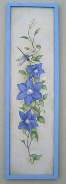 Clematis and Dragonfly