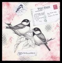 Chickadees Mixed Media